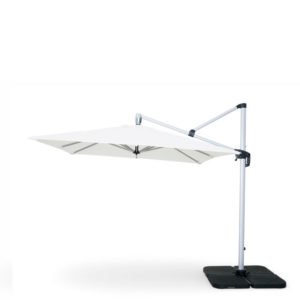 Parasol excentrico 250x250cm de aluminio tejido blanco - Arlington
