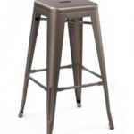 Taburete de hierro gris de estilo industrial para hostelería - Industrial