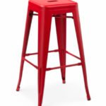 Taburete de hierro rojo de estilo industrial para hostelería - Industrial