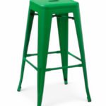 Taburete de hierro verde de estilo industrial para hostelería - Industrial