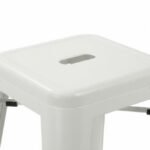 Taburete bajo de hierro blanco de estilo industrial - Industrial