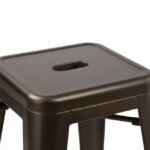 Taburete de hierro gris de estilo industrial para hostelería - Industrial