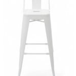 Taburete de hierro blanco de estilo industrial para hostelería - Industrial