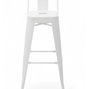 Taburete de hierro blanco de estilo industrial para hostelería - Industrial