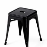 Taburete bajo de hierro negro para hostelería - Industrial