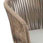 Taburete de bar de aluminio y cuerda con cojín beige - Hornell