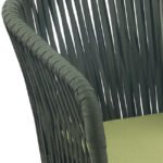 Silla de hostelería de aluminio y cuerda verde con cojín - Hornell