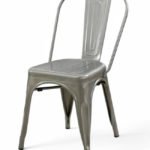 Silla de hierro gris metálico de estilo industrial para hostelería - Industrial