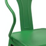 Silla de hierro verde de estilo industrial con reposabrazos - Industrial