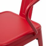 Silla de hierro rojo de estilo industrial con reposabrazos - Industrial