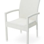 Silla de hostelería de aluminio y ratán con reposabrazos - Muncy