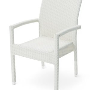 Silla de hostelería de aluminio y ratán con reposabrazos - Muncy