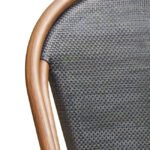 Silla Parisina de aluminio color madera y textilene marrón - Addison