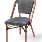 Silla Parisina de aluminio color madera y textilene marrón - Addison