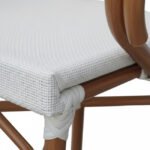 Taburete Parisino de aluminio con reposabrazos y textilene blanco - Owego