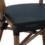 Taburete Parisino de aluminio con reposabrazos y textilene negro - Owego