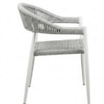 Silla de hostelería de aluminio blanco y cuerda - Hutsch