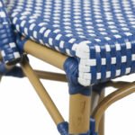 Silla Parisina de aluminio y ratán azul - Sayre