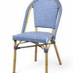 Silla Parisina de aluminio y ratán azul - Sayre