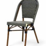 Silla Parisina de aluminio y ratán negro - Sayre