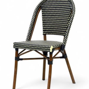 Silla Parisina de aluminio y ratán negro - Sayre