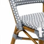 Silla Parisina de aluminio y ratán gris - Sayre