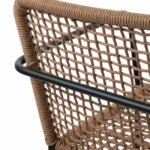 Silla de hostelería de hierro negro y cuerda marrón - Medford