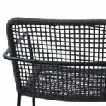 Silla de hostelería de hierro negro y cuerda marrón - Medford