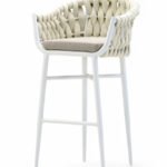 Taburete de aluminio y cuerda de textilene blanco - Vieste