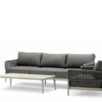 Conjunto de 5 plazas de aluminio y cuerda gris - Varesse