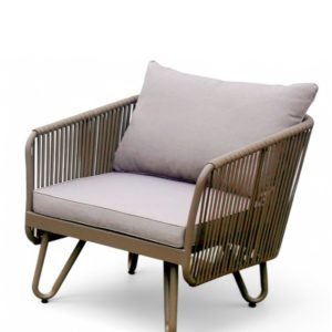 Sillón de aluminio y cuerda de olefina marrón - Creek