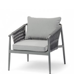 Sillón de aluminio y cuerda de olefina gris - Childs