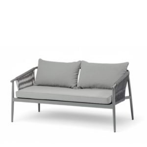 Sofá 2 plazas de aluminio y cuerda de olefina gris - Childs