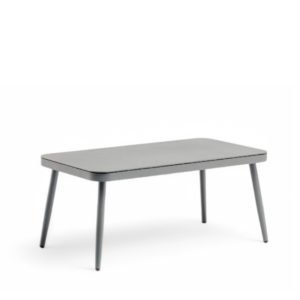 Mesa de aluminio gris y tablero de cristal templado - Appleton