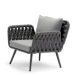 Sillón de aluminio y cuerda color gris - Appleton