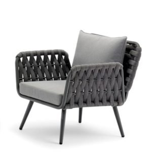 Sillón de aluminio y cuerda color gris - Appleton