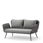 Sofá 2 de plazas de aluminio y cuerda color gris - Appleton