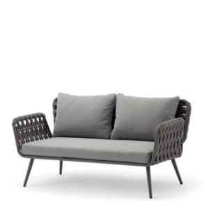 Sofá 2 de plazas de aluminio y cuerda color gris - Appleton