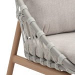 Sillón de hostelería de aluminio color madera y cuerda color gris - Amalfi