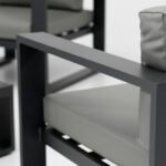 Sillón de alumino antracita y cojines grises - Canea