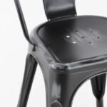 Silla de hierro negro y plateado efecto desgaste para hostelería - Industrial