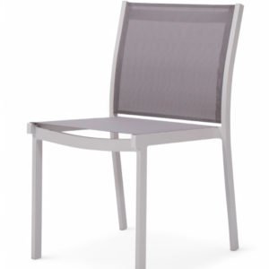 Silla de hostelería de aluminio y textilene gris  - Morris