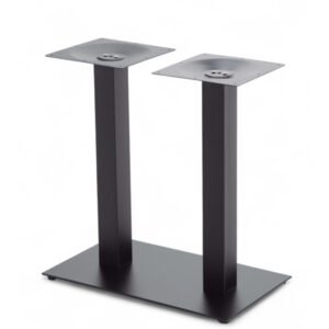 Pie de mesa doble con base rectangular de hierro blanco - Iron