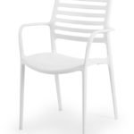 Silla de hosteleria de polipropileno blanco con reposabrazos - Reading