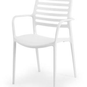 Silla de hosteleria de polipropileno blanco con reposabrazos - Reading