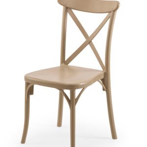 Silla de polipropileno marrón estilo clásico para hostelería - Palero