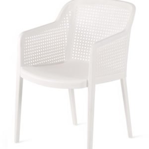 Silla para hostelería de polipropileno blanco con reposabrazos - Nardo