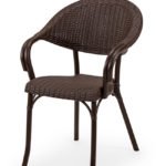 Silla de polipropileno marrón oscuro con reposabrazos - Edesa