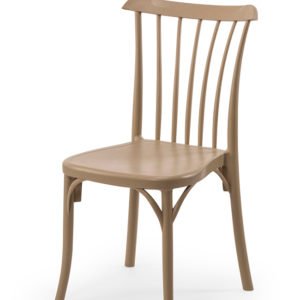 Silla de polipropileno marrón claro estilo clásico para hostelería - Calcis