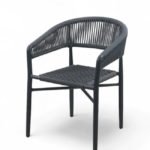 Silla de hostelería de aluminio antracita y cuerda - Merrill